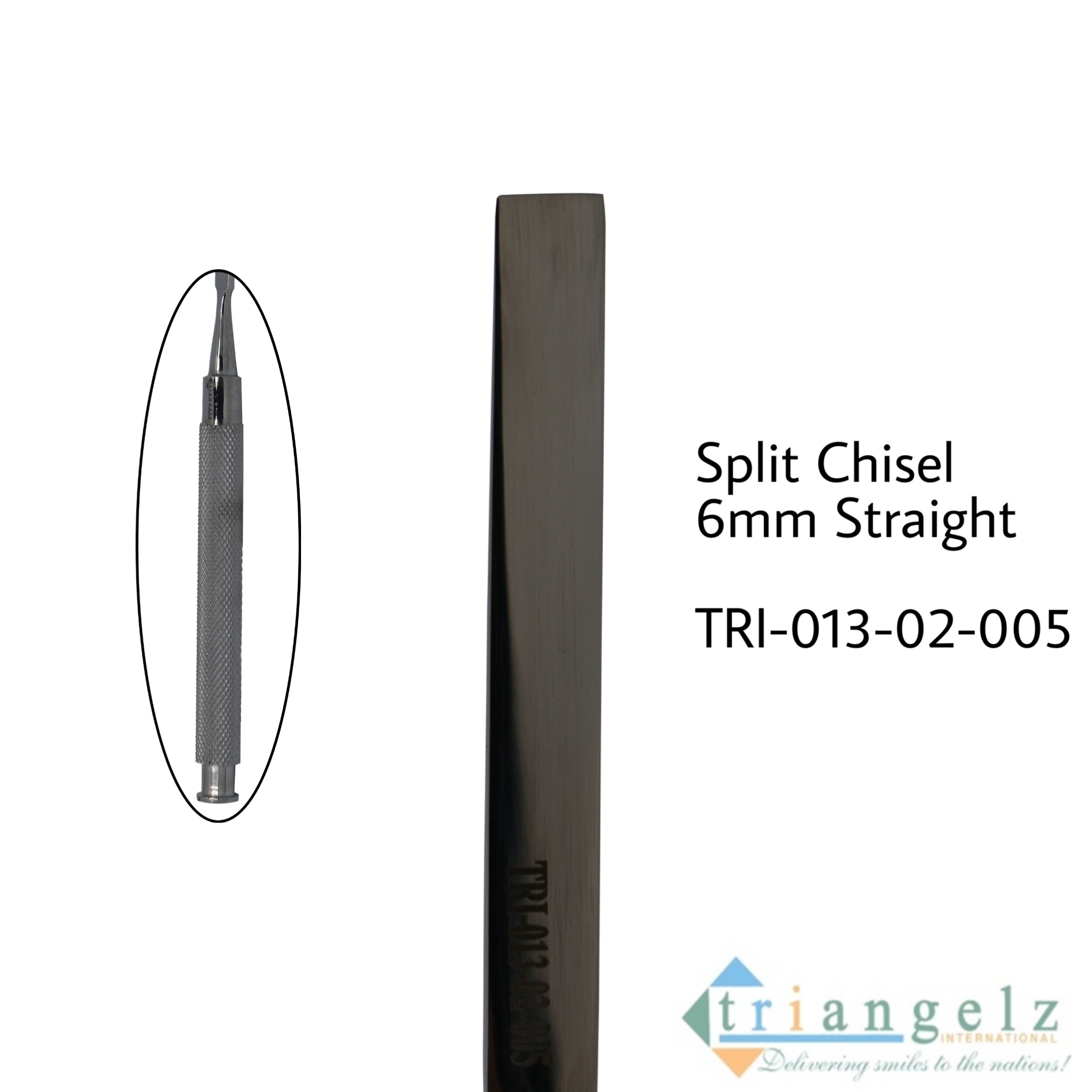 TRI-013-02-005 Split Chisel 6 mm Straight