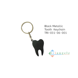 Black Metallic Tooth Keychain TRI-031-06-001-Photoroom